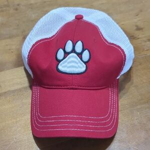 Red and White Paw Print Cap